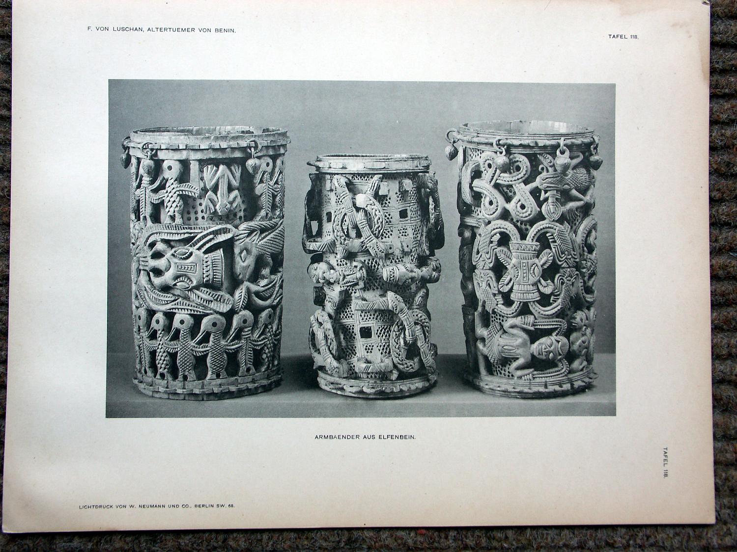 zz-lusc19,tafel 118 (yoruba owo)-benin nigeria,elfenbein-armreif